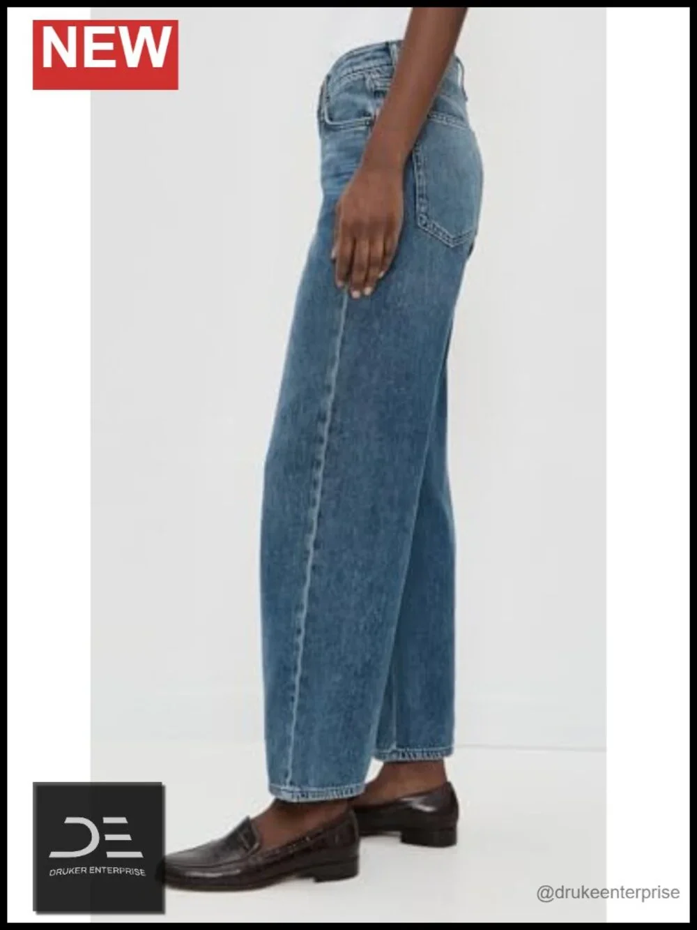 Featherweight Ankle Straight Jeans Mid Rise Non-Stretch Denim